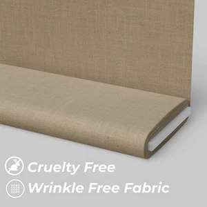 Premium Stretch Cotton Linen Suit Fabric Khaki | Elegant Blazer Cloth 145cm Wide - Picture 1 of 8