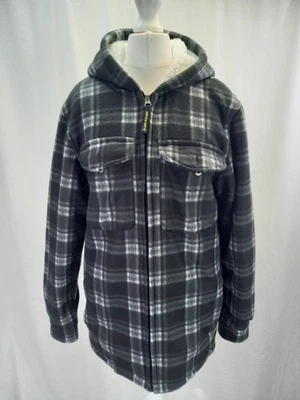 Sudadera con capucha Dunlop a cuadros con cremallera completa para hombre - gris a cuadros, talla XS, NUEVA CON ETIQUETAS Foto 1 de 4
