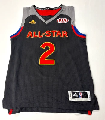 Camiseta de basquete Adidas masculina Kawhi Leonard All Star preta tamanho P NBA West rara - Imagem 1 de 4