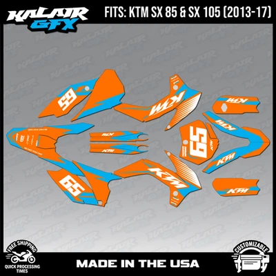 Kit de gráficos para KTM 85SX 105SX SX85 SX105 (2013-2017) serie Bold - cian Foto 1 de 4