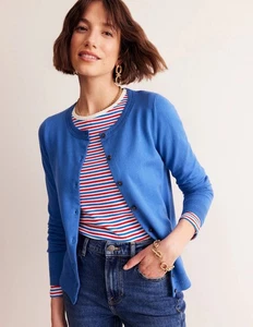 Boden Mid Blue Jay Catriona Cotton Cardigan Button Up - BNWT - Size L - Picture 1 of 6