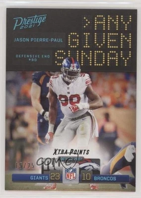 2021 Panini Prestige Any Given Sunday Xtra Points Platinum /25 Jason Pierre-Paul - Image 1 of 2