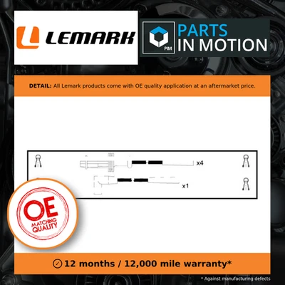 HT Leads Ignition Cables Set fits PEUGEOT 205 Mk2 1.1 87 to 98 Lemark 5967C8 New - Image 1 of 4