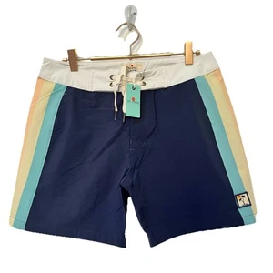 Pantalones Cortos de Tabla Capa Marina Multi Rayas Talla 30 Surf Natación Playa Ajustables Para Hombre - Imagen 1 de 7