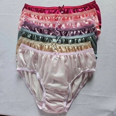 7 peças roupa íntima biquíni conforto náilon sedoso macio liso cuecas quadril 38"-42" tamanho XL - Imagem 1 de 4