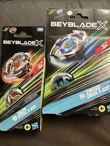 2 Packages 1 Beyblade X Talon Ptera 3-80B & 1 Sword Dran 3-60F New In Packages - Picture 1 of 4