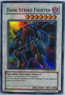 Yugioh 1x Dark Strike Fighter CRMS-EN040 Super Rare Unlimited Near Mint - Image 1 of 4