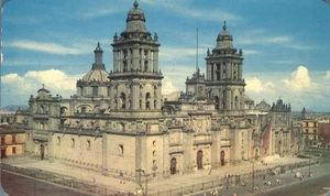 Catedral de Mexico Located on Main Square Aerial View 1960 Postcard - Picture 1 of 2