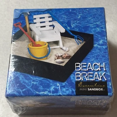 Beach Break Executivo Mini Caixa de Areia Relaxamento Em Uma Caixa Mesa de Presente Escritório Diversão NOVO - Imagem 1 de 4