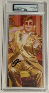 Tarjeta de arte fotográfica automática firmada por Elton John PSA auténtica encapsulada de gran tamaño - Imagen 1 de 4