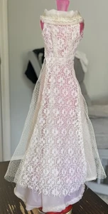 Barbie Doll Clone White Wedding Dress Hong Kong 1960's Vintage - Picture 1 of 14