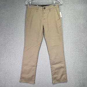 Volcom Pants Youth 26 Beige Chino Frickin Modern Straight Regular Stretch Preppy - Picture 1 of 9