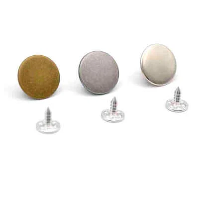 PLAIN HAMMER ON JEANS DENIM BUTTONS 17mm Antique Brass Silver or Gunmetal Grey - Image 1 of 2