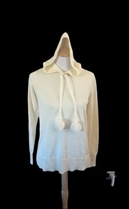 Belle by Kim Gravel Kapuzenpullover mit Kunstfellbommeln Winter weiß XXS NEU - Bild 1 von 6
