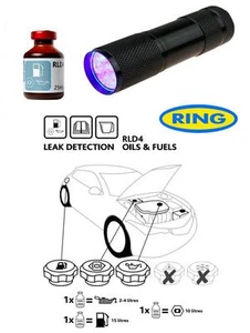 UV Dye & Torch Kit Leak Detection Dye For Oil & Fuel Petrol Diesel Leaks RLD4 - Picture 1 of 4