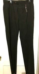 Men's Joseph Abboud Pleated un-hemmed Black Pants- Size 32x30- Lot H38 - Picture 1 of 4