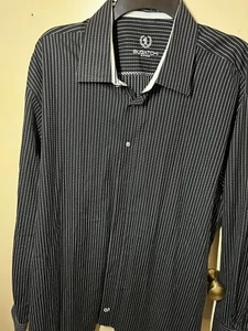 Bugatchi UOMD Classic Fit Dress Shirt Men's XXL Black Long Sleeve Button Down - Picture 1 of 16