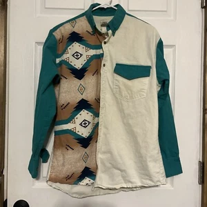 Men's Vintage 90s Western Shirt Express Rider Sz L, Southwestern, Aztec (D) - Picture 1 of 6