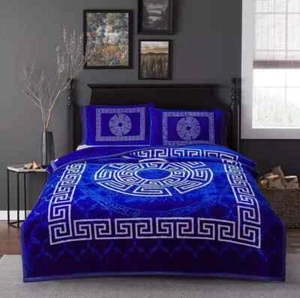 Greek Key Blanket luxury Extra Soft 2PLY Heavy 4kg Sofa throw Extra Warm King - Picture 1 of 11