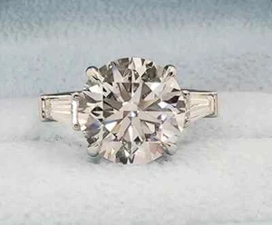 Zertifizierter natürlicher 3,5 kt VVS1 runder weißer Diamant 14 K Weißgold Verlobungsring - Bild 1 von 7
