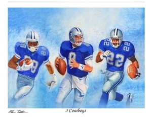 DALLAS 3 COWBOYS LEGENDS TEETER EDICIÓN LIMITADA IMPRESIÓN IRVING EMMITT SMITH AIKMAN - Imagen 1 de 1