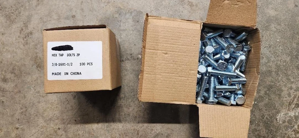 NOVA 3/8-16x1-1/2 fully threaded hex tap bolts ***100 pcs***