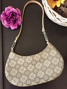 Nine West Small Baguette Shoulder Bag Tan Canvas - Picture 1 of 4