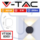 V-TAC VT-836 8303 LED Wall Lamp Sphere 6W Double Beam Black 3000K IP65