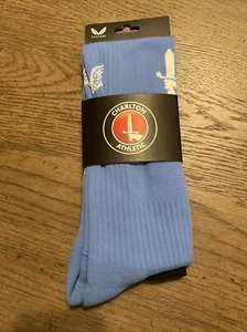 BNIP CASTORE 2022-23 CHARLTON ATHLETIC  GK ISSUE AWAY BABY BLUE SOCCER SOCKS LG - Picture 1 of 8