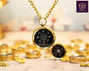 Brújula de Latón con Collar Cadenas Amor Regalo, Navidad, Náutico - Imagen 1 de 3