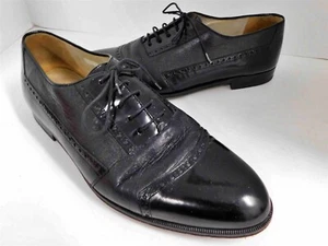 Mezlan Cantabria Black Leather Dress Oxfords 10.5 M - Picture 1 of 6