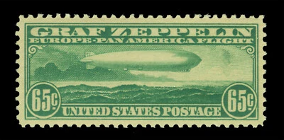 US 1930 AIRMAIL - GRAF ZEPPELIN issue  65c green  Scott # C13  mint MLH/NH XF - Image 1 of 2