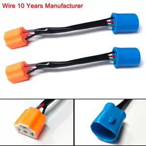2Pcs Conversion Wire 9004 HB1 TO 9003 HB2 H4 2X Harness Head Light Adapter - Picture 1 of 5