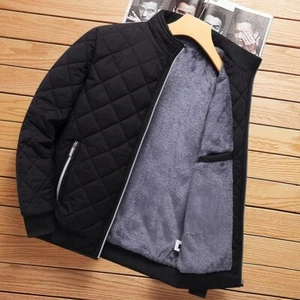 2024 Neu Herbst Winterjacke Herren Vlies gefütterte Jacke Herren Kleidung Passform Mantel - Bild 1 von 17