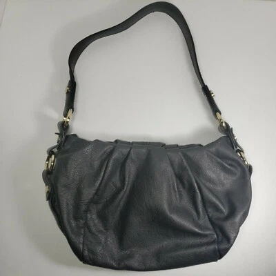 Bolso de Mano Simply Vera Wang Cuero Guijarro Negro Bolso de Hombro Hobo Cartera Plisada Foto 1 de 4