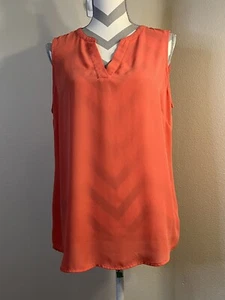 ADRIANNA PAPELL ärmelloser halbtransparenter Pullover Dusty Melon Gr. L - Bild 1 von 8