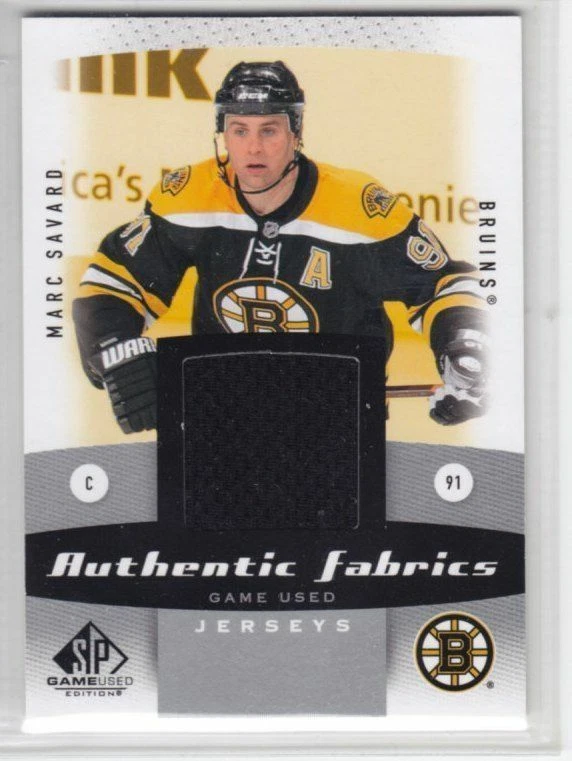 2010-11 UD SP GAME USED MARC SAVARD JERSEY SPGU Authentic Fabrics Upper Bruins - Image 1 of 1