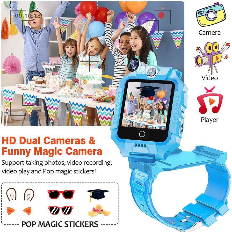 4G Kids Smart Watch Dual Camera 360° Rotating WIFI GPS SOS Anti Lost Kids Gifts - Image 1 of 1