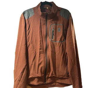 Mens Cutter Buck CBUK Softshell Jacket Brown Full Zip Outdoor Chest Pocket XL - Picture 1 of 8