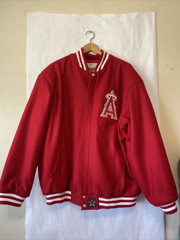 Anaheim Angels JH Design Wool Jacket Logo Heavy 3XL Los Angeles. Red White Sewn Cover