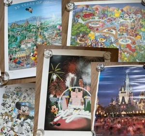 5 X Vintage DisneylandPoster Lot Set 30 35 Years Mainstreet Toontown 60 years of - Picture 1 of 6