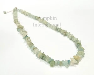 Natural Aquamarine Uncut Chip Beads Necklace Gift For Her Beautiful Necklace - Picture 1 of 6