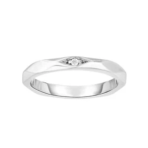 Real Diamond Sterling Silver Wave Band Ring - Picture 1 of 2