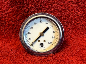 US GAUGE 2" PRESSURE INDICATOR P/N 2916 WHITE FACE - Picture 1 of 6