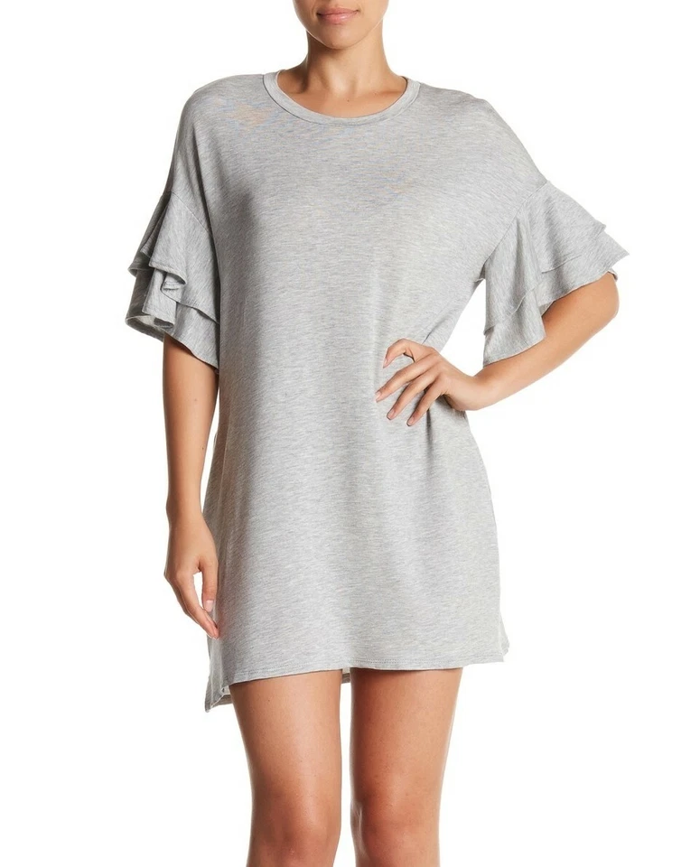 Vestido para mujer Soprano 161113 manga corta con volantes gris talla Mediano Foto 1 de 3