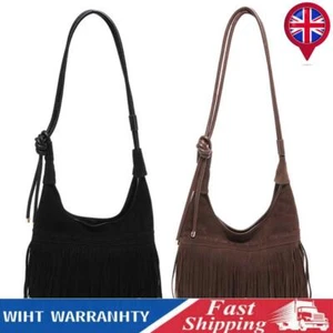 Women Suede Retro Handbag Adjustable Strap Crescent Bag Hobo Bag for Work Travel - Picture 1 of 16