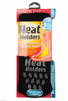 Heat Holders Slipper Socks Men's 2.3 Tog Original Non Slip Thermal With Grippers