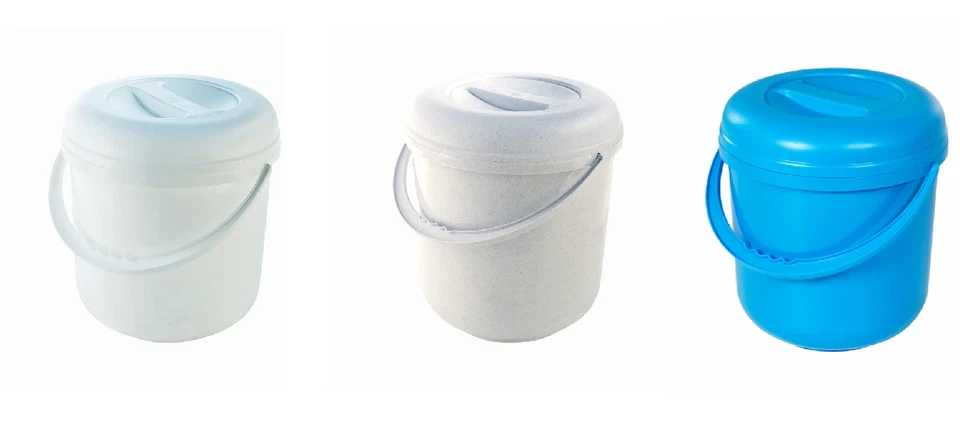 Bekaform Deckeleimer Kunststoff 10 Liter Windeleimer Mülleimer blau weiß grau - Bild 1 von 1