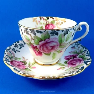 Pink Rose and Gold Design Festival Rose Royal Standard Tea Cup and Saucer Set - Picture 1 of 2