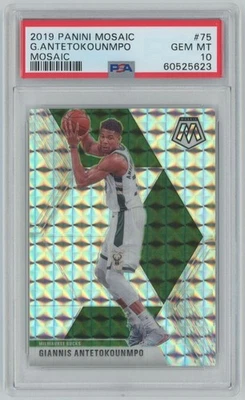 Panini Mosaic Silver Prizm Giannis Antetokounmpo 2019-20 PSA 10 #75 A6 Foto 1 de 2